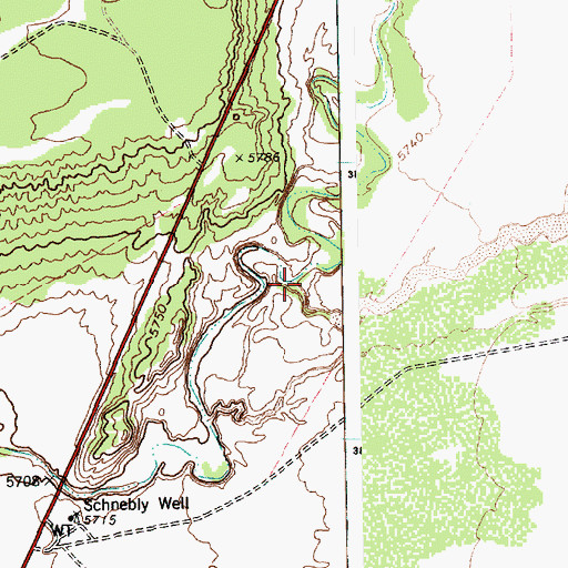 Topographic Map of Pine Springs Wash, AZ