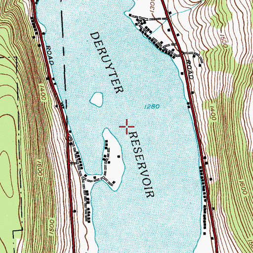 Topographic Map of DeRuyter Reservoir, NY