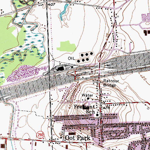 Topographic Map of DeWitt Yards, NY