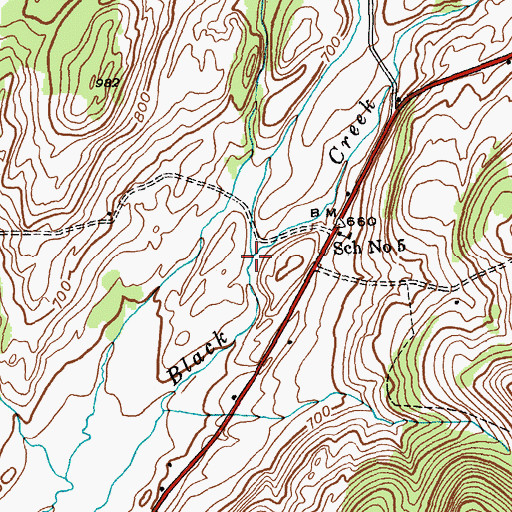 Topographic Map of Dead Creek, NY
