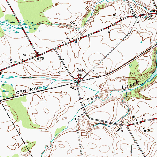 Topographic Map of Dean Cemetery, NY