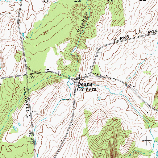 Topographic Map of Deans Corners, NY