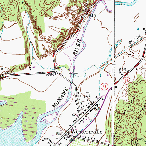 Topographic Map of Deans Gulf, NY