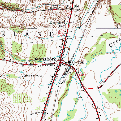 Topographic Map of Deansboro, NY