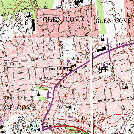 Topographic Map of Deasy School, NY