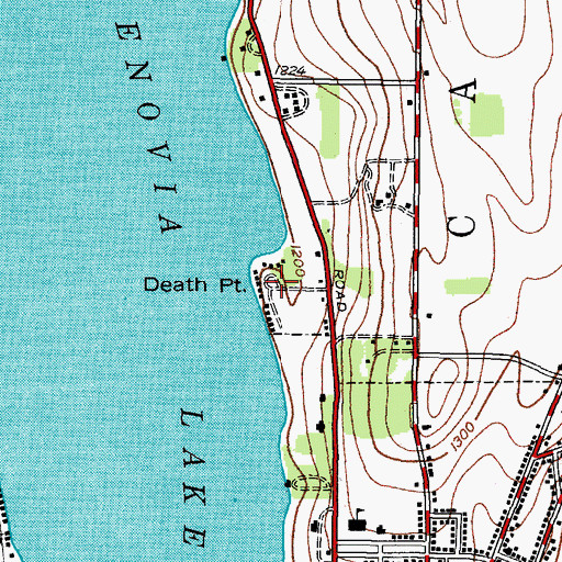 Topographic Map of Death Point, NY