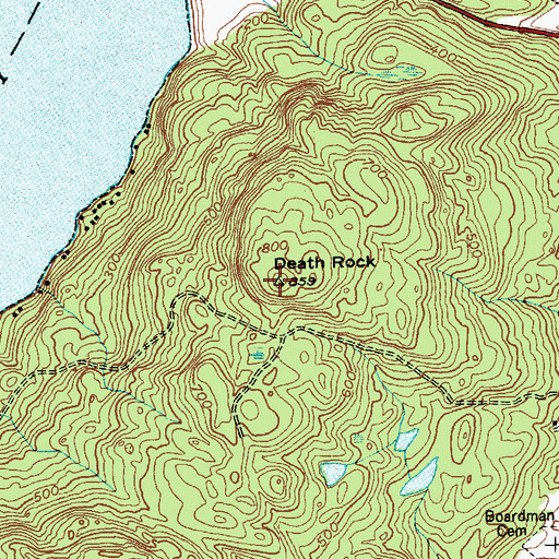 Topographic Map of Death Rock, NY