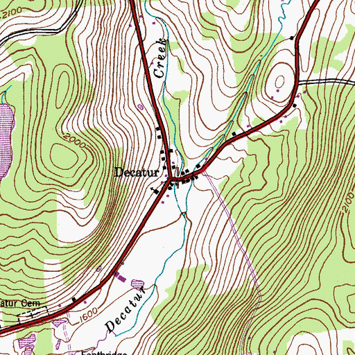 Topographic Map of Decatur, NY