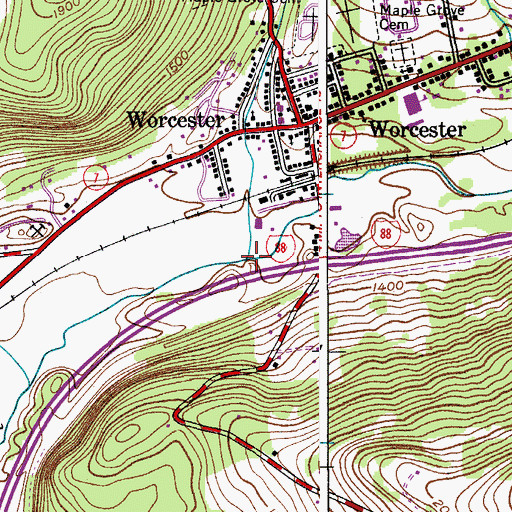 Topographic Map of Decatur Creek, NY