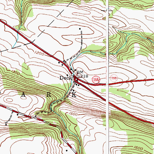 Topographic Map of Deck, NY