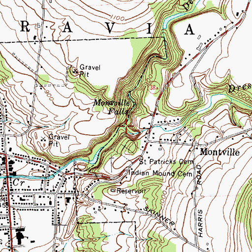 Topographic Map of Decker Creek, NY