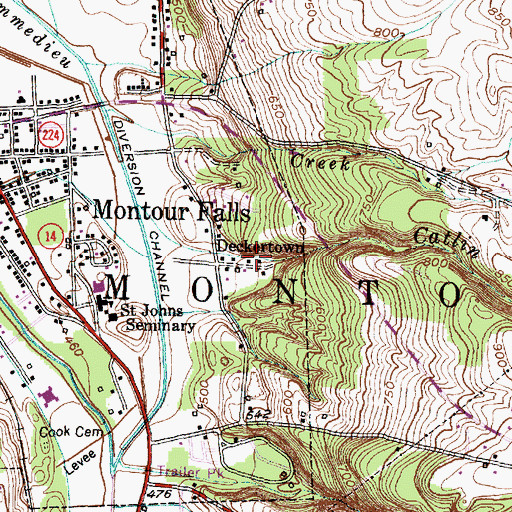 Topographic Map of Deckertown, NY