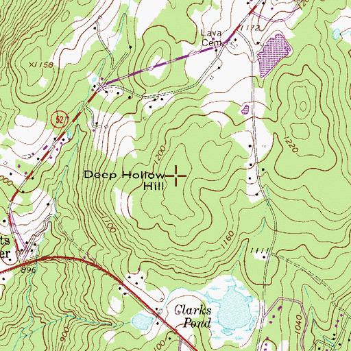Topographic Map of Deep Hollow Hill, NY