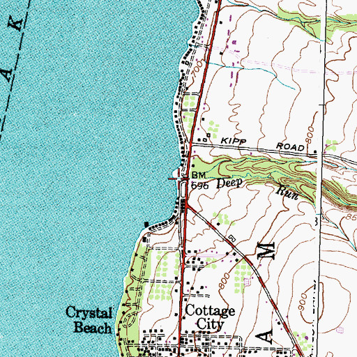 Topographic Map of Deep Run, NY