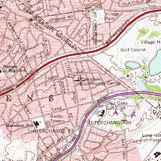 Topographic Map of Deepdale Community Center, NY