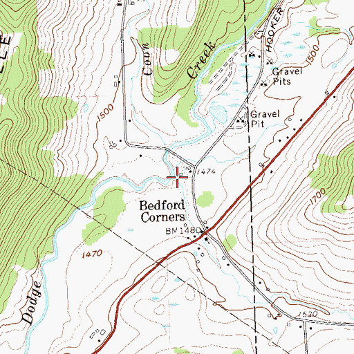 Topographic Map of Deer Creek, NY