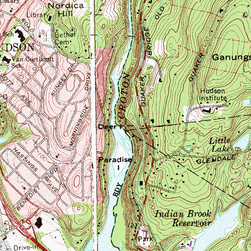 Topographic Map of Deer Island, NY