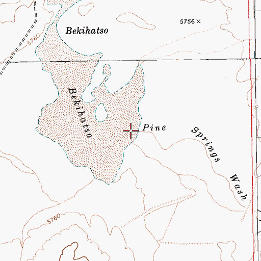 Topographic Map of Pine Springs Wash, AZ