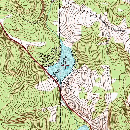 Topographic Map of Deer Lake, NY