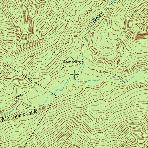 Topographic Map of Deer Shanty Brook, NY