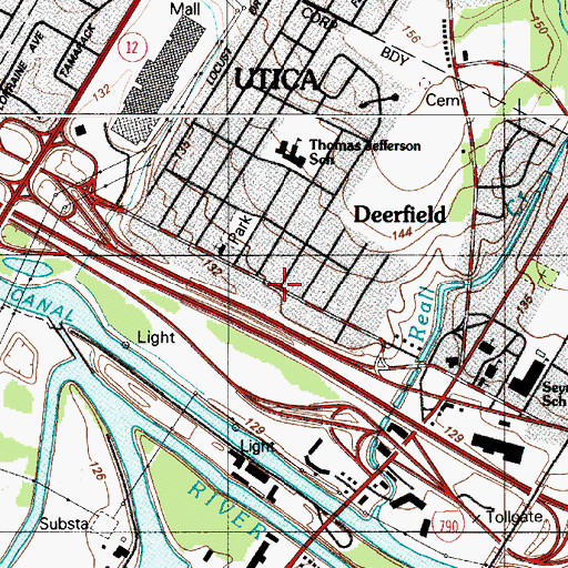 Topographic Map of Deerfield, NY