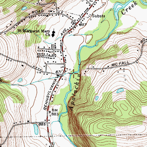 Topographic Map of Deerlick Creek, NY