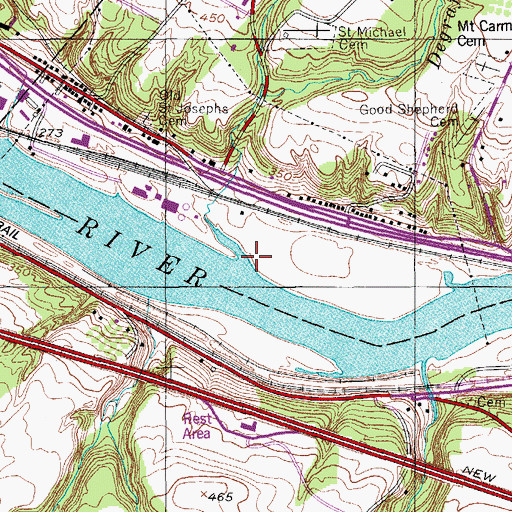 Topographic Map of Degraff Creek, NY