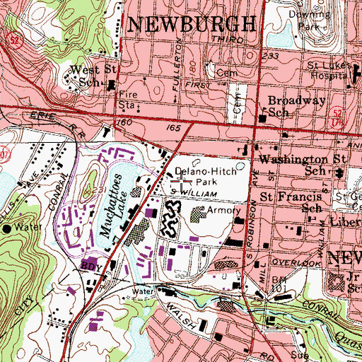 Topographic Map of Delano-Hitch Park, NY