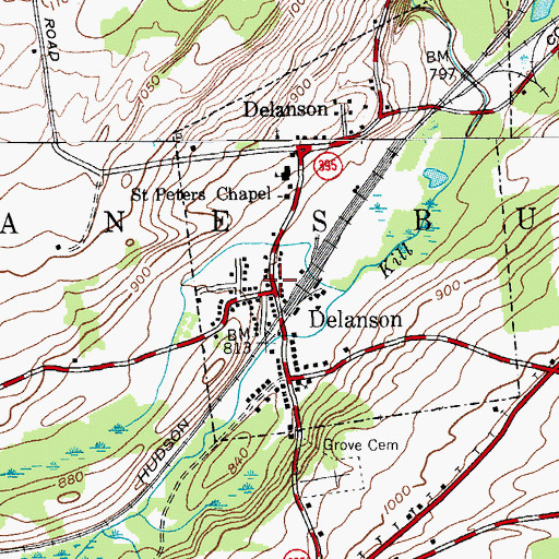 Topographic Map of Delanson, NY