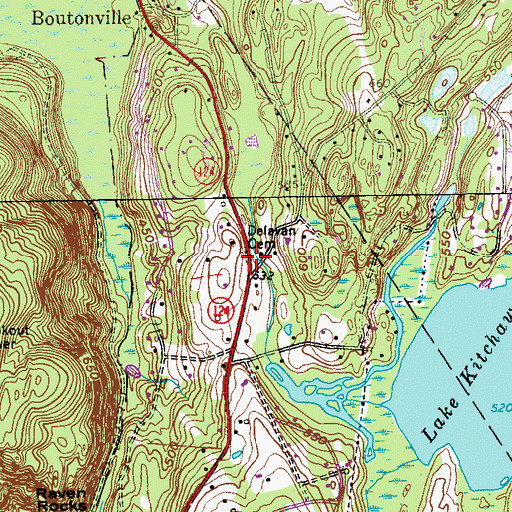 Topographic Map of Delavan Cemetery, NY