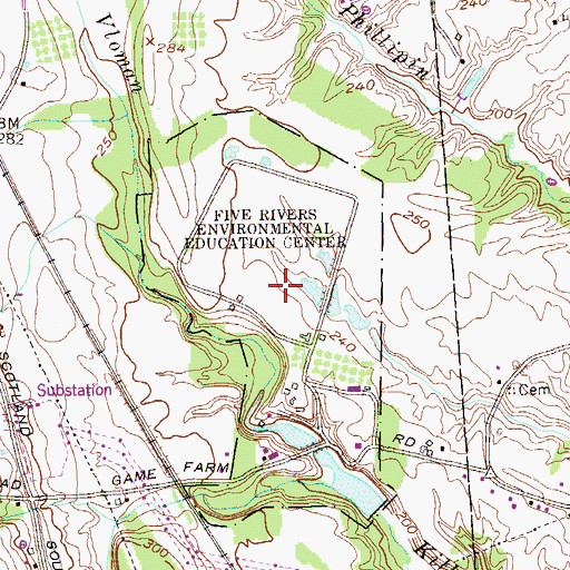 Topographic Map of Delmar State Game Farm (historical), NY
