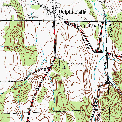 Topographic Map of Delphi Cemetery, NY
