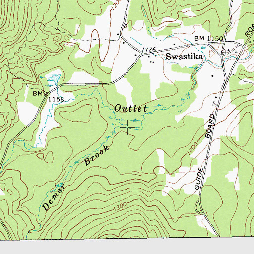 Topographic Map of Demar Brook, NY