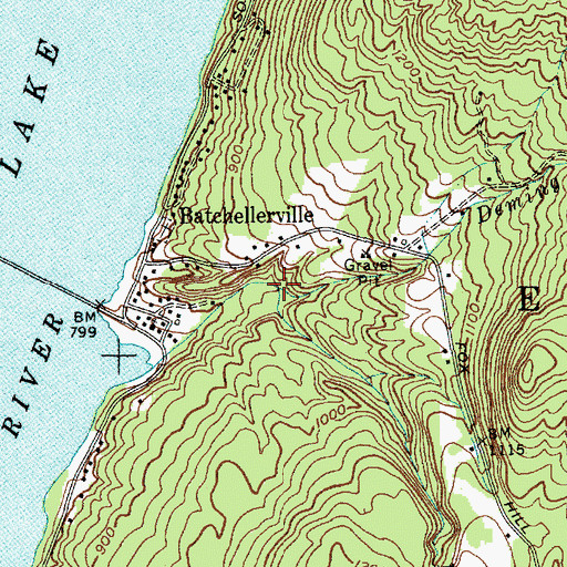 Topographic Map of Deming Creek, NY