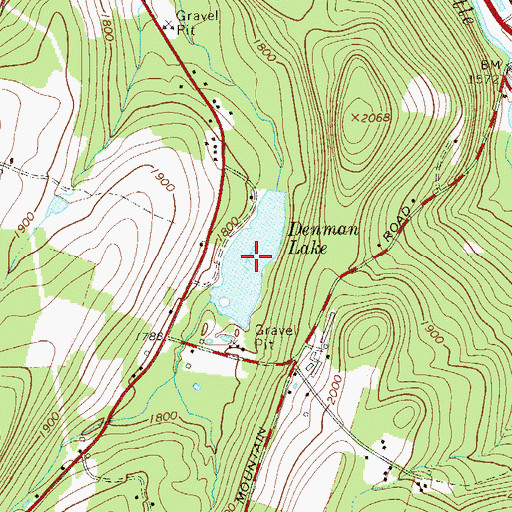 Topographic Map of Denman Lake, NY