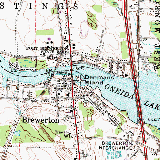 Topographic Map of Denmans Island, NY