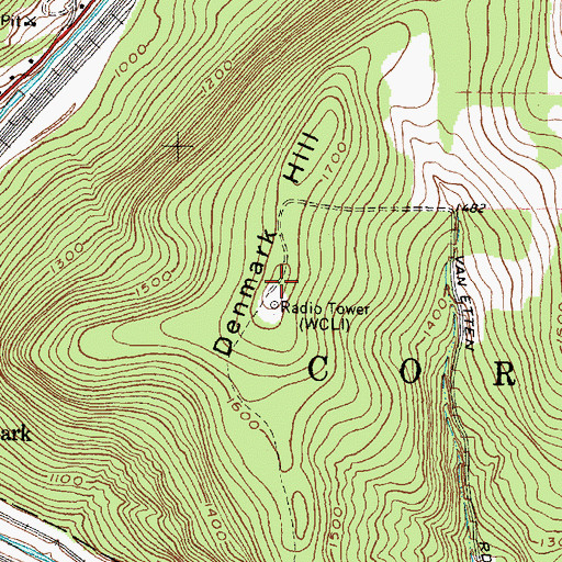 Topographic Map of Denmark Hill, NY