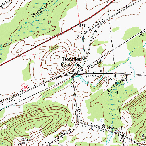 Topographic Map of Dennies Crossing, NY