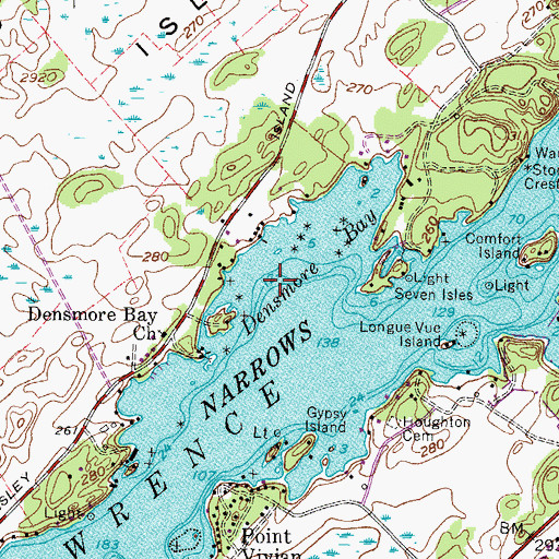 Topographic Map of Densmore Bay, NY