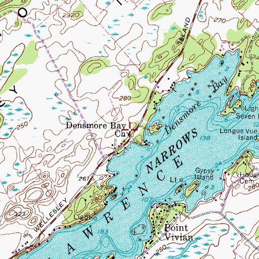 Topographic Map of Densmore Bay Church, NY