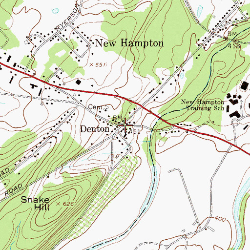 Topographic Map of Denton, NY