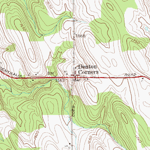 Topographic Map of Denton Corners, NY