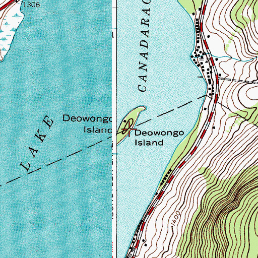 Topographic Map of Deowongo Island, NY