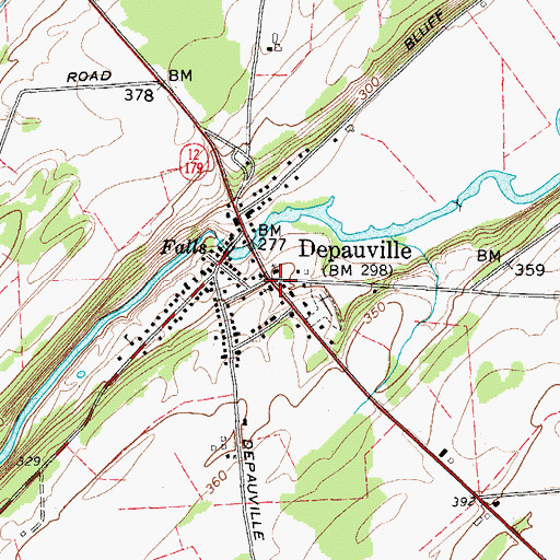 Topographic Map of Depauville, NY