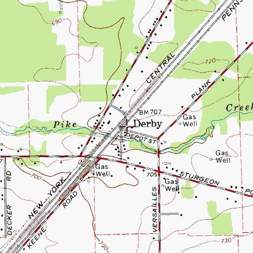 Topographic Map of Derby, NY