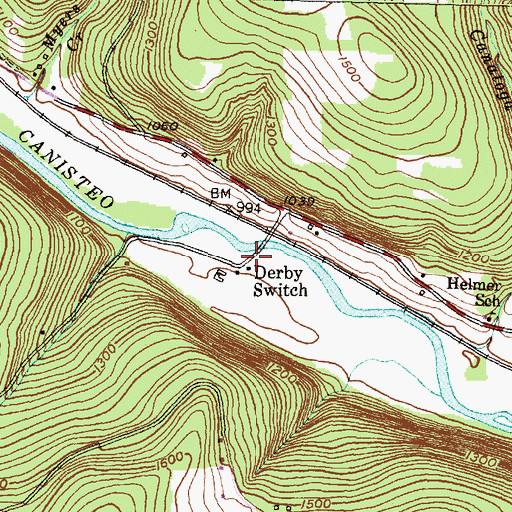 Topographic Map of Derby Switch, NY