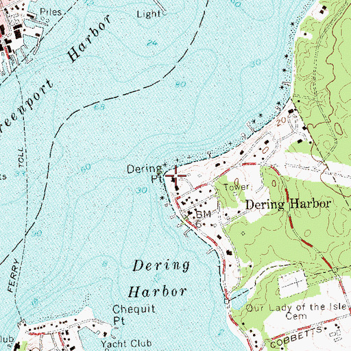 Topographic Map of Dering Point, NY