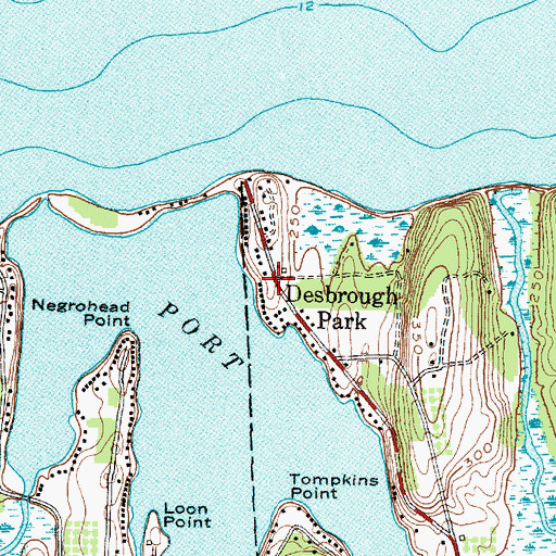 Topographic Map of Desbrough Park, NY