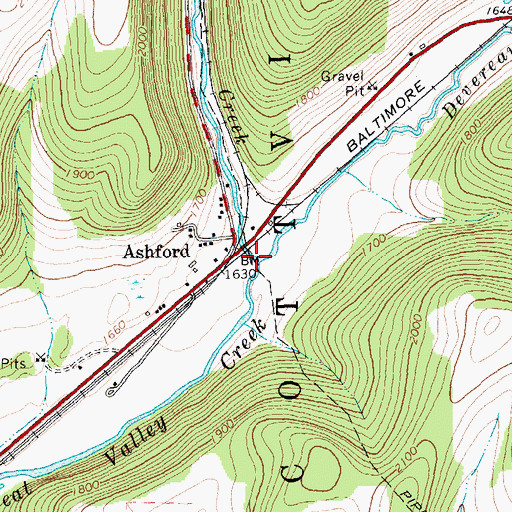 Topographic Map of Devereaux Branch, NY