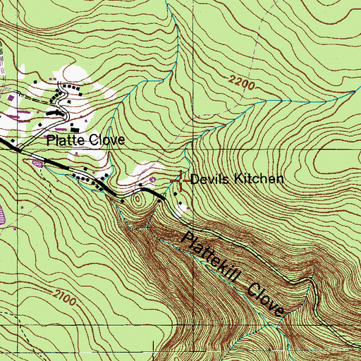 Topographic Map of Devils Kitchen, NY